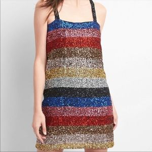 GAP crazy stripe sequin Dress NWT size Med